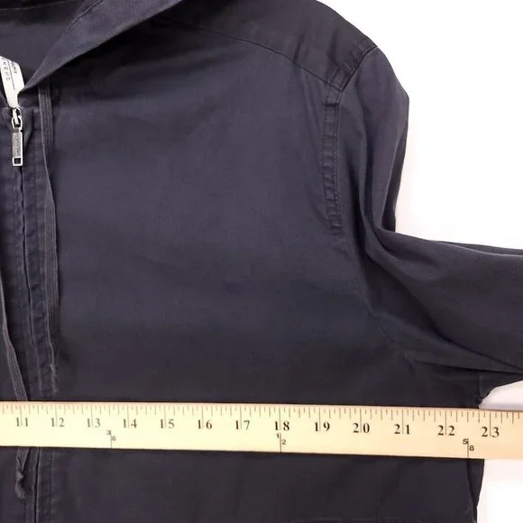 Weekend Max Mara Full Zip Hoodie Jacket Size 12 Black Pockets Drawstring - Picture 10 of 15